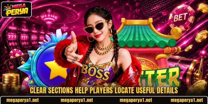 Clear sections help players locate useful details