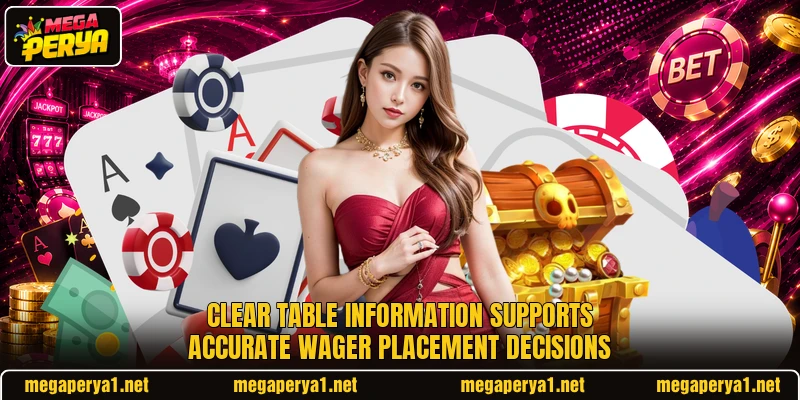 Clear table information supports accurate wager placement decisions Clear table information supports accurate wager placement decisions
