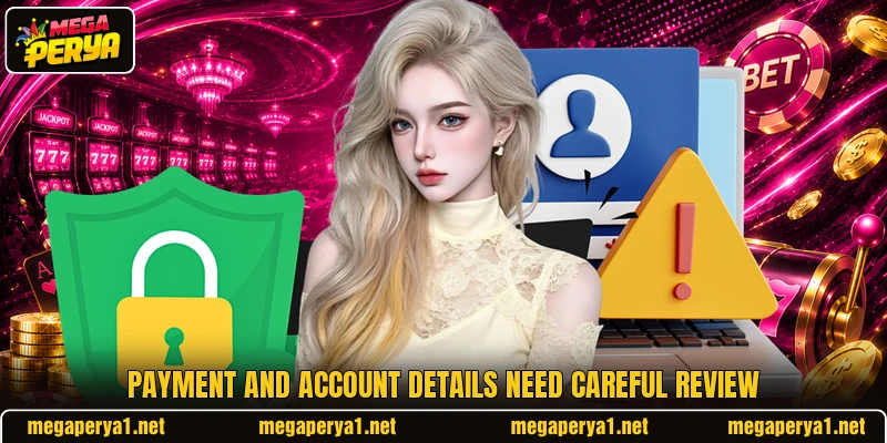 Payment and account details need careful review Payment and account details need careful review
