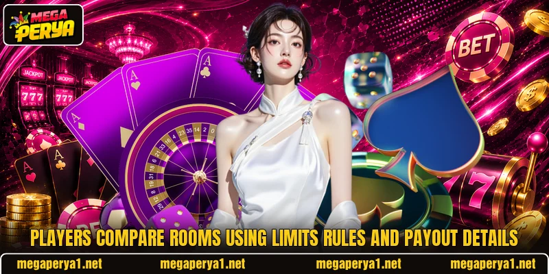 Players compare rooms using limits rules and payout details Players compare rooms using limits rules and payout details